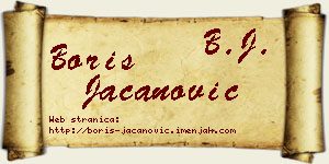 Boris Jacanović vizit kartica